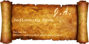 Jedlovszky Ákos névjegykártya