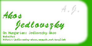 akos jedlovszky business card